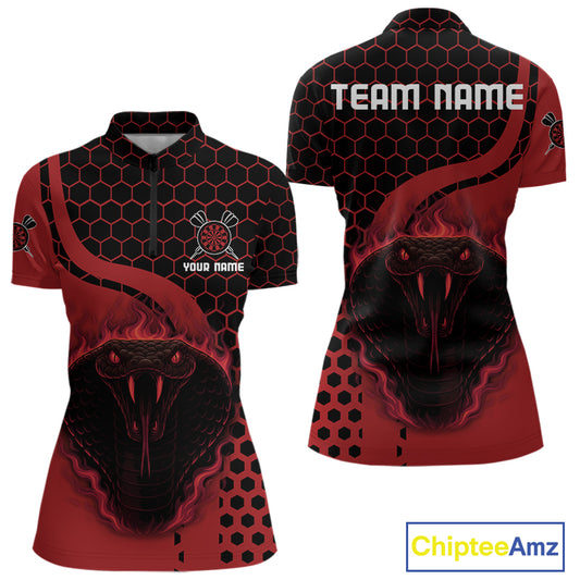 Black-Red Color Custom Flame Dragons Dart Shirt For Women, Dart Team Jerseys NYN0093