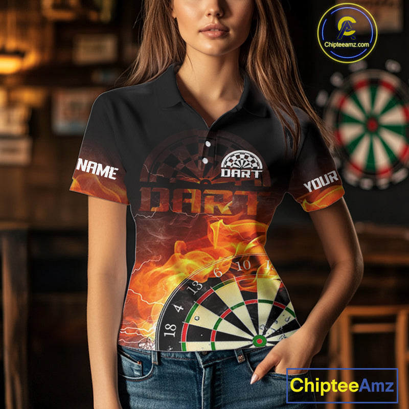 Persionalized Flame Smokes Dart Boards Dart Shirt For Women, Custom Dart Jerseys NYN0100