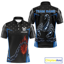 Load image into Gallery viewer, Flame Dart Arrow &amp; Scorpion Men's Darts Shirt - Custom Name For Blue Darts Jersey NYN0455