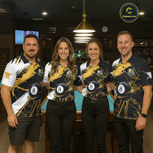 Load image into Gallery viewer, Lightning Yellow Billiard 8 Ball &amp; 9 Ball Pool Shirt For Men Custom Camo Billiard Team Jersey NYN3424
