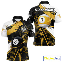Load image into Gallery viewer, Yellow Lightning 8 Ball 9 Ball Pool Shirt For Men Custom Camo Billiard Team Jersey