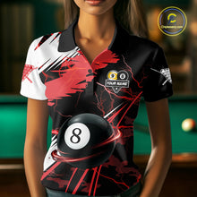 Load image into Gallery viewer, Lightning Red Billiard 8 Ball &amp; 9 Ball Pool Shirt For Women Custom Camo Billiard Team Jersey NYN3425