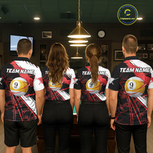 Load image into Gallery viewer, Lightning Red Billiard 8 Ball &amp; 9 Ball Pool Shirt For Women Custom Camo Billiard Team Jersey NYN3425