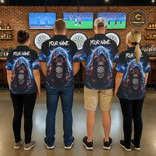 Load image into Gallery viewer, American Flag Thunder Grim Reaper Dartboard Women Darts Polo Shirt Custom Patriotic Dart League Shirt NYN2641