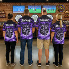 Load image into Gallery viewer, Thunder Purple Cracked Crown Skull Dartboard Women Darts Polo Shirt Custom Dart League Shirt NYN2645