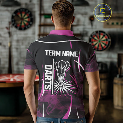 Persionalized Purple Smokes Dart Arrows Dart Shirt For Men, Custom Dart Jerseys NYN0104