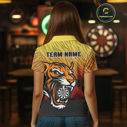 Tiger Dartboard Scratched Pattern Custom Dart Shirt For Women, Dart Team Jerseys NYN0106