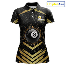 Load image into Gallery viewer, Orange Grunge Grim Reaper Billiard Ball Pool Custom Women Billiard Shirts, Billiard Team Jerseys NYN3020