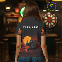 Load image into Gallery viewer, Full Moon Ninja &amp; Dart Arrows Women's Darts Shirt - Custom Name For Darts Jersey NYN0472