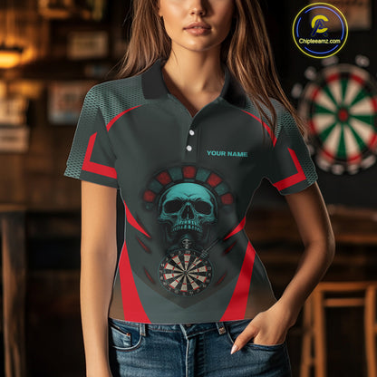 Spartan Skull Style Warrior Women's Darts Team Shirt - Personalized Name For Players NYN0463