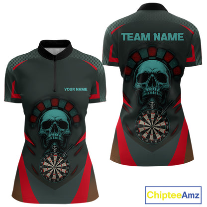 Spartan Skull Style Warrior Women's Darts Team Shirt - Personalized Name For Players NYN0463
