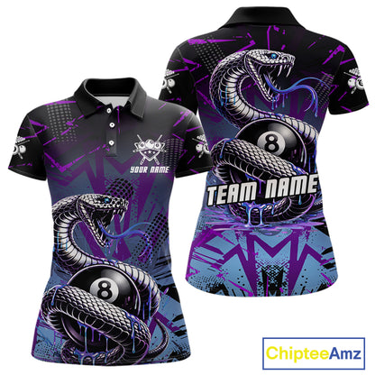 Dripping Cobra 8 Ball Pool Team Shirt Personalized Women Billiard Polo & 1/4-Zip Attire Gifts NYN2418