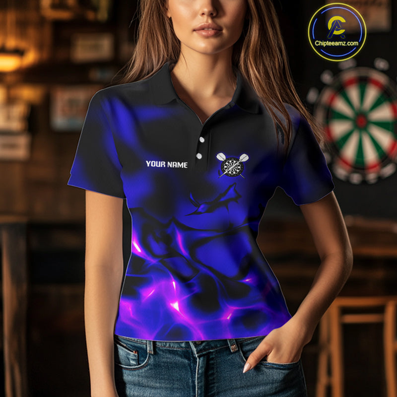 Darts World Champion Custom Blue-Purple Dart Shirt For Women, Dart Team Jerseys NYN0111