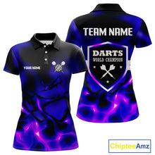 Load image into Gallery viewer, Darts World Champion Custom Blue-Purple Dart Shirt For Women, Dart Team Jerseys NYN0111