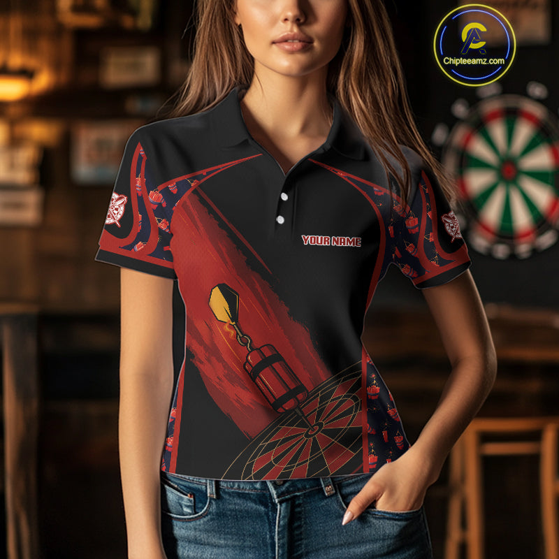 Bombs Dart Arrow Custom Red Dartboard Dart Shirt For Women, Dart Team Jerseys NYN0114