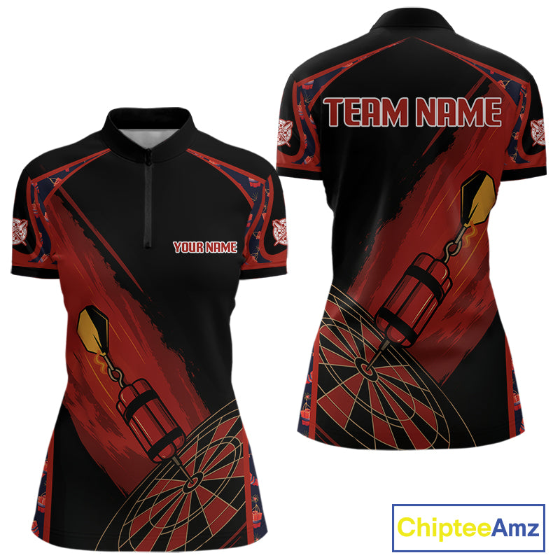 Bombs Dart Arrow Custom Red Dartboard Dart Shirt For Women, Dart Team Jerseys NYN0114