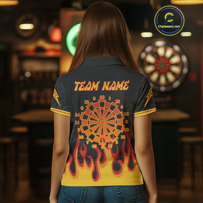 Dragon Flame Pattern Dartboard Custom Dart Shirt For Women, Dart Team Jerseys NYN0234