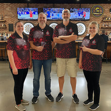 Load image into Gallery viewer, Custom Red Dripping Skull Darts Polo Shirt For Men Fire Flame Skull Dart League Jerseys NYN2175