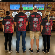 Load image into Gallery viewer, Custom Red Dripping Skull Darts Polo Shirt For Men Fire Flame Skull Dart League Jerseys NYN2175