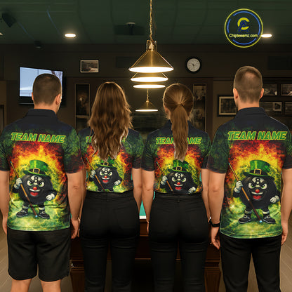 Red & Green Shamrock Thunder Funny Pool 8 Ball Men Billiard Shirt Personalized Balls Billiard Shirts NYN2653