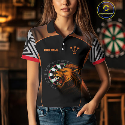 Orange Lion Dartboard Dart Shirts Custom Dart Team Shirt For Women, Dart Jerseys NYN0242