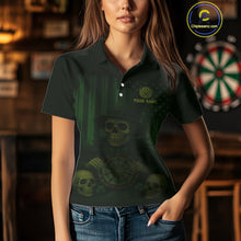 Load image into Gallery viewer, Custom Skull Shamrock Dartboard Patrick's Day Dart Polo Shirt For Women Patrick Dart Jersey NYN1359