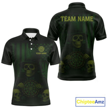 Load image into Gallery viewer, Custom Skull Shamrock Dartboard Patrick's Day Dart Polo Shirt For Men Patrick Dart Jersey NYN1359