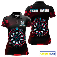 Load image into Gallery viewer, Custom Black Purple Flames Wolf Dartboard Dart Women Polo Shirt Outfits Dart Jerseys NYN1620