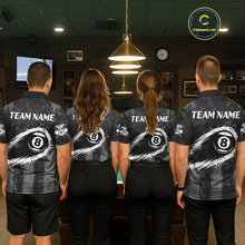 Load image into Gallery viewer, Grey Grunge Ball Pool Women Billiard Polo &amp; 1/4-Zip Shirt Custom 8 Balls Billiard Team Jerseys NYN2443