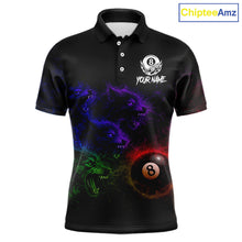 Load image into Gallery viewer, Horror Wolfs Colorful Flames Smoke Pool 8 Ball Men Billiard Shirt Custom Ball Billiard Team Attire NYN2664