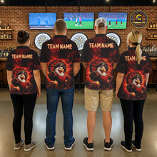 Load image into Gallery viewer, Funny Pirate Rooster Men Darts Polo &amp; 1/4-Zip Shirt Personalized Red Splatter Paint Dart Team Jersey NYN3031