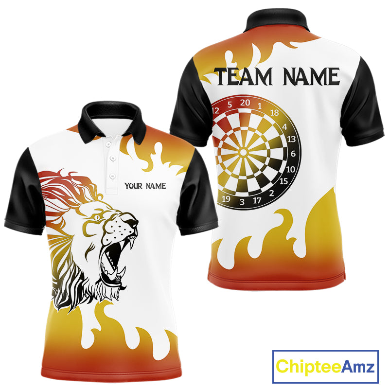 Men’s Custom Dart Shirt With Gradient Color Lion Dartboard, Dart Team Jerseys NYN0246