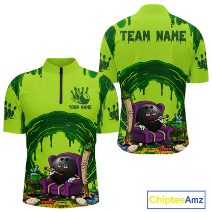 Smoking Funny Ball & Pins Bowling Shirt For Men Personalized Bowling Team Tournament Jersey NYN3749