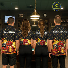 Load image into Gallery viewer, Beer &amp; Funny Bull Play Pool 8 Ball Women Billiard Team Shirt Custom Billiard Polo &amp; 1/4 Zip Attire NYN2475