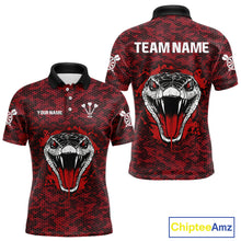 Load image into Gallery viewer, Men’s Darts Team Shirt Featuring Fierce Scarlet Cobra Head Snakeskin Pattern NYN0279