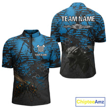 Load image into Gallery viewer, Men's Custom Darts Jersey With Blue Grunge Honeycomb Bee Pattern NYN0282