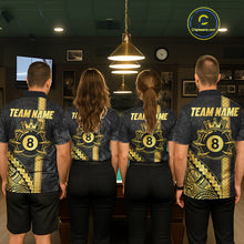 Load image into Gallery viewer, Polynesian Tribal Gold Crown 8 Ball Billiard Pool Shirt For Women Custom Outfits Billiard Team Attire NYN3218