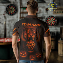 Load image into Gallery viewer, Custom Pumpkin Tiger Horror Halloween Dart Polo Shirt For Men Dart Tournament Jerseys NYN1421