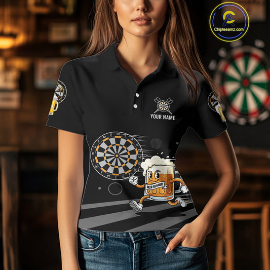 Beer Runner & Plays Darts Custom Funny Darts Quarter-Zip Shirt For Women Dart Jerseys NYN1950