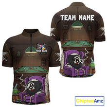 Load image into Gallery viewer, Funny Pool 8 Ball Smoking Men's Billiard Team Shirt Custom Billiard Polo &amp; 1/4 Zip Attire NYN2495
