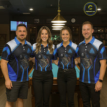 Load image into Gallery viewer, Funny Bass Hold Pool 8 Ball Women's Billiard Team Shirt Custom Billiard Polo &amp; 1/4-Zip Attire|Blue NYN2500