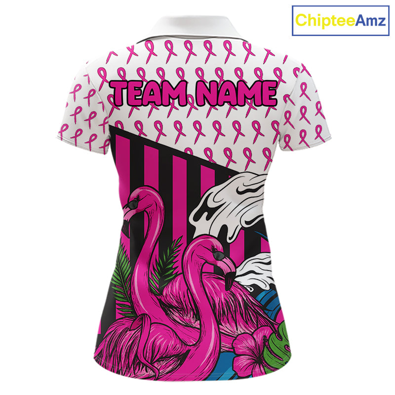 Custom Breast Cancer Awareness Pool Ball Women's Billiard Shirt Funny Flamingo Billiard Attire NYN2504