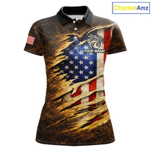 Load image into Gallery viewer, Eagle Retro Grunge American Flag Ball 8 Billiards Pool Shirt For Women Personalized Billiard Team Names NYN2696