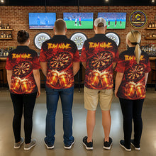 Load image into Gallery viewer, Red|Funny Bull &amp; Beer Thunder Lightning Dart 1/4-Zip Shirts For Women Custom Name For Darters NYN2698