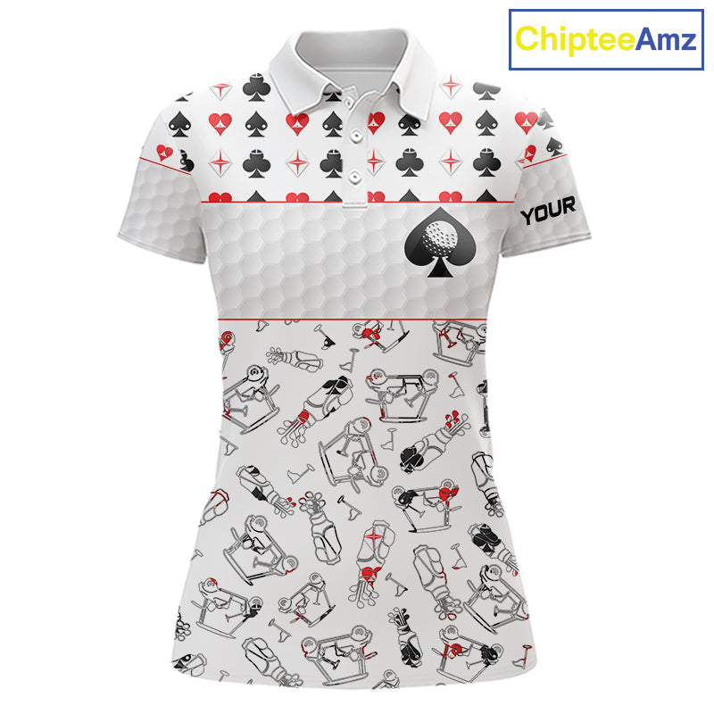 Poker Womens Golf Polo Shirt Personalized Name Funny Golf Top For Team Golfer Gift For Ladies NYN2850