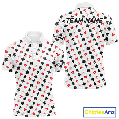 Custom Poker Golf Polo Shirt For Men Personalized Name Funny Golf Team Attire Golfer Gift NYN2851