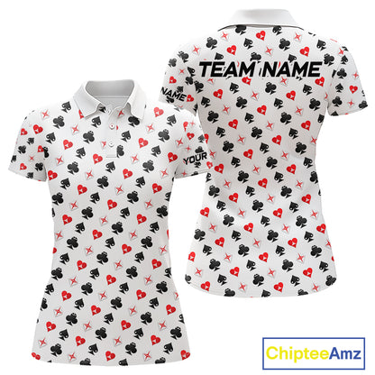 Custom Poker Golf Polo Shirt For Womens Personalized Name Funny Golf Team Attire Golfer Gift NYN2851