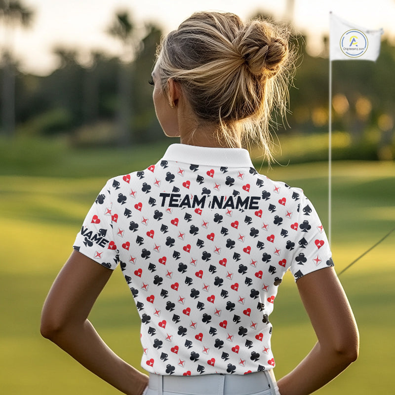 Custom Poker Golf Polo Shirt For Womens Personalized Name Funny Golf Team Attire Golfer Gift NYN2851