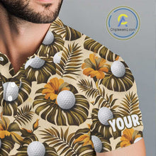Load image into Gallery viewer, Personalized Tropical Yellow Monstera And Golfs Pattern Custom Golf Polo Shirt For Men Golf Team Clothes NYN2865