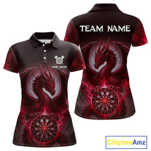 Load image into Gallery viewer, Custom Black And Red Smoke Dragon Dartboard Dart Shirt For Women Outfits Dart Jerseys NYN1088
